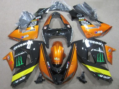 Carenados Moto Kawasaki ZX10R 2006-2007 - Naranja Amarillo Negro Brillante Verde Monstruo Fábrica