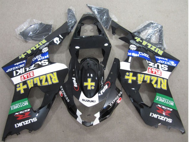 Carenados Moto Suzuki GSXR 600 2004-2005 - Negro Brillante Blanco Verde Amarillo Rizla Fábrica