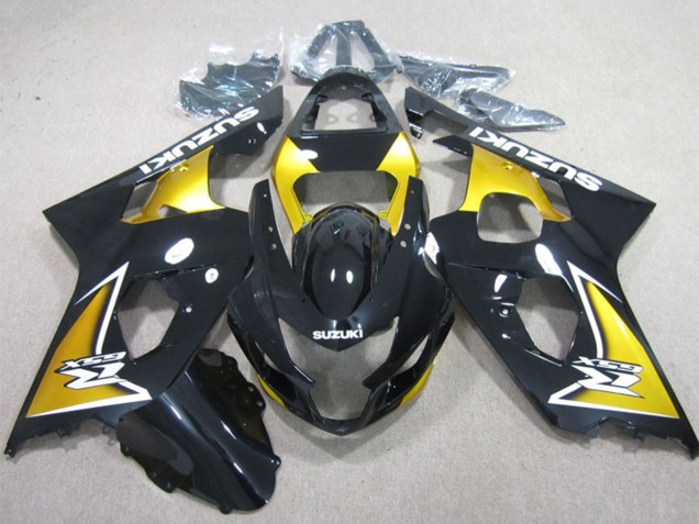 Carenados Moto Suzuki GSXR 600 2004-2005 - Negro Brillante Amarillo Fábrica