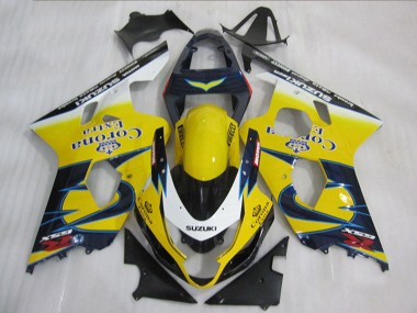 Carenados Moto Suzuki GSXR 600 2004-2005 - Amarillo Blanco Azul Corona Extra Fábrica