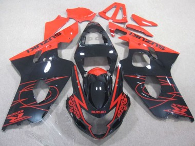 Carenados Moto Suzuki GSXR 600 2004-2005 - Negro Brillante Rojo Fábrica