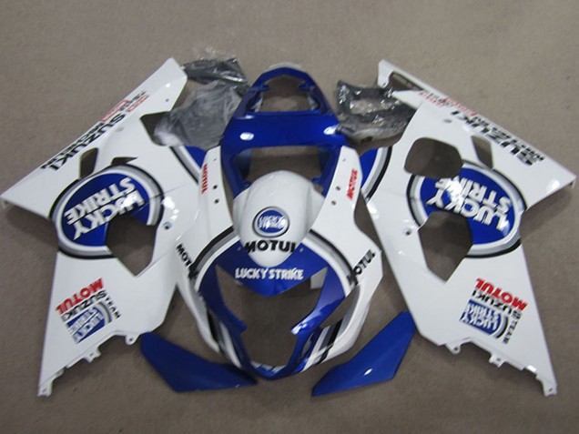 Carenados Moto Suzuki GSXR 600 2004-2005 - Blanco Azul Lucky Strike Motul Fábrica