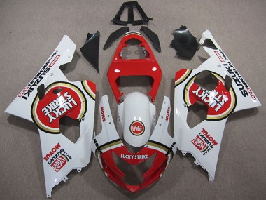 Carenados Moto Suzuki GSXR 600 2004-2005 - Blanco Rojo Lucky Strike Motul Fábrica