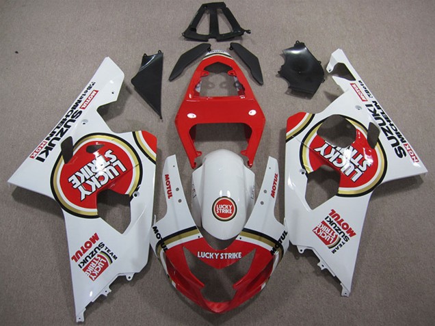 Carenados Moto Suzuki GSXR 600 2004-2005 - Blanco Rojo Lucky Strike Motul Fábrica