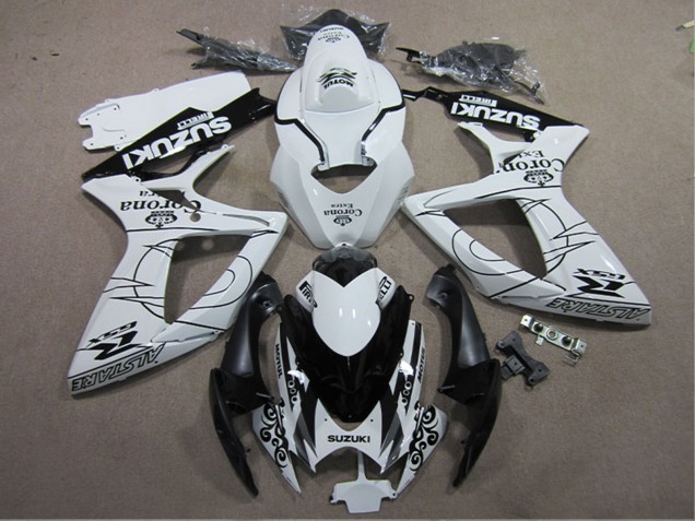Carenados Moto Suzuki GSXR 600 2006-2007 - Blanco Negro Corona Extra Fábrica