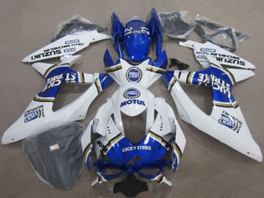 Carenados Moto Suzuki GSXR 600 2008-2010 - Blanco Azul Lucky Strike Motul Fábrica