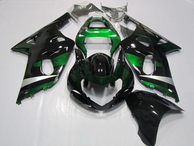 Carenados Moto Suzuki GSXR 750 2001-2003 - Negro Brillante Verde Plata Fábrica