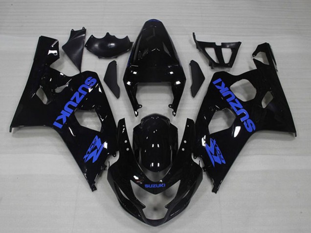 Carenados Moto Suzuki GSXR 750 2004-2005 - Negro Brillante Azul Calcomanía Fábrica