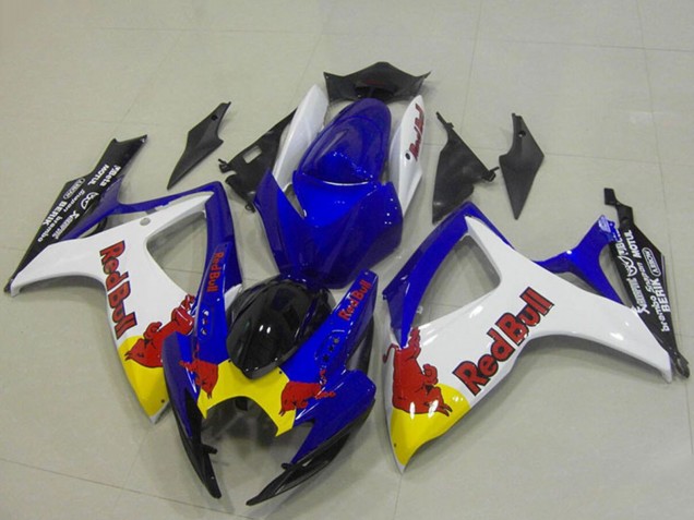 Carenados Moto Suzuki GSXR 750 2006-2007 - Azul Blanco Amarillo Rojo Bull Fábrica