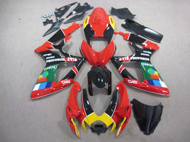 Carenados Moto Suzuki GSXR 750 2006-2007 - Rojo Negro Amarillo Verde JOMO Fábrica