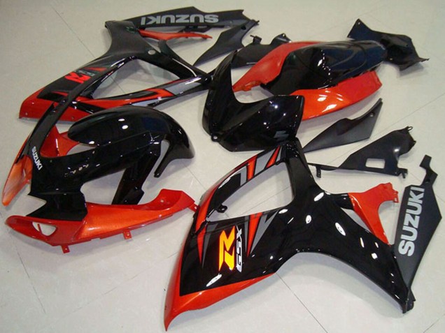 Carenado Moto Suzuki GSXR 750 2006-2007 - Naranja Negro Brillante Fábrica