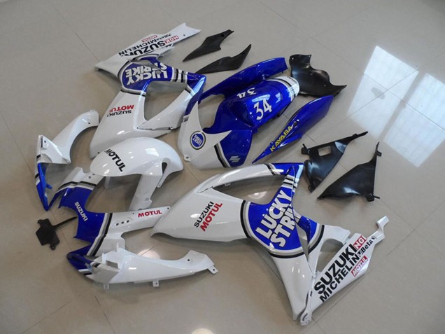 Carenados Moto Suzuki GSXR 750 2006-2007 - Blanco Azul Lucky Strike Motul 34 Fábrica