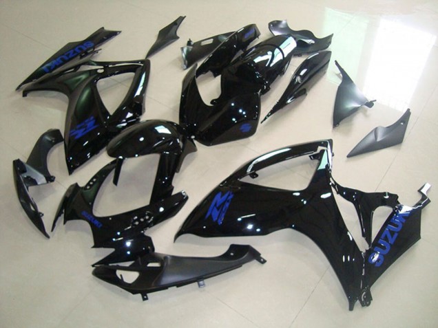 Carenados Moto Suzuki GSXR 750 2006-2007 - Negro Brillante Azul Calcomanía Fábrica