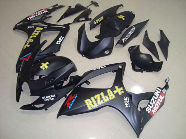Carenados Moto Suzuki GSXR 750 2006-2007 - Negro Mate Amarillo Rizla Motul Fábrica