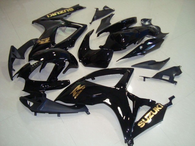 Carenados Moto Suzuki GSXR 750 2006-2007 - Negro Brillante Oro Calcomanía Fábrica