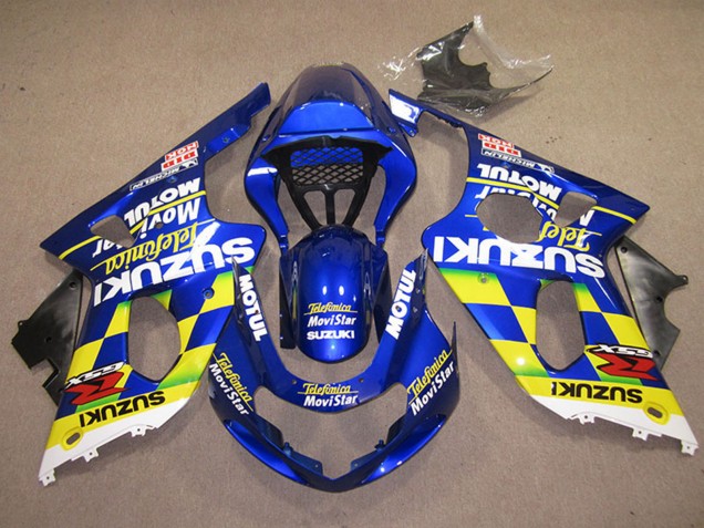 Carenados Moto Suzuki GSXR 1000 2000-2002 - Azul Amarillo Blanco Telefonica MoviStar Fábrica