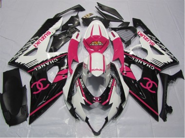 Carenados Moto Suzuki GSXR 1000 2005-2006 - Blanco Rosa Negro Chanel Fábrica