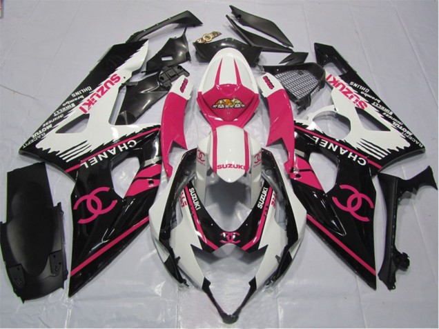 Carenados Moto Suzuki GSXR 1000 2005-2006 - Blanco Rosa Negro Chanel Fábrica