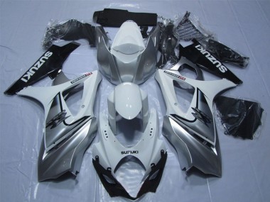 Carenado Moto Suzuki GSXR 1000 2007-2008 - Blanco Plata Negro Fábrica