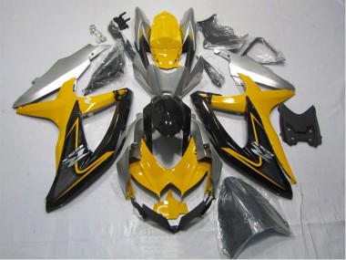 Kits Carenado Moto Suzuki GSXR 1000 2007-2008 - Amarillo Plata Negro Fábrica