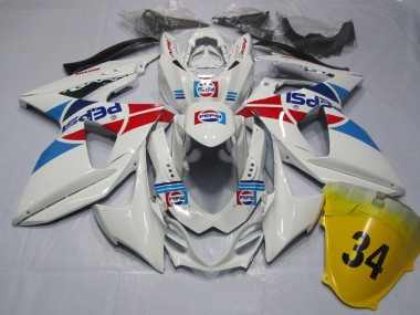 Carenados Moto Suzuki GSXR 1000 2009-2016 - Blanco Azul Rojo Pepsi 34 Fábrica