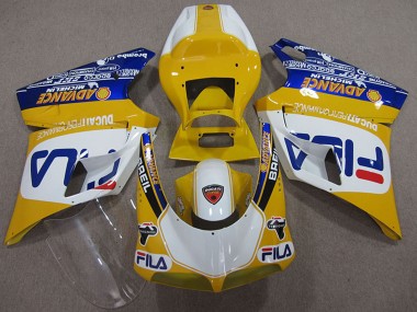 Carenados Moto Ducati 748 1993-2005 - Amarillo Blanco Azul Fila Fábrica