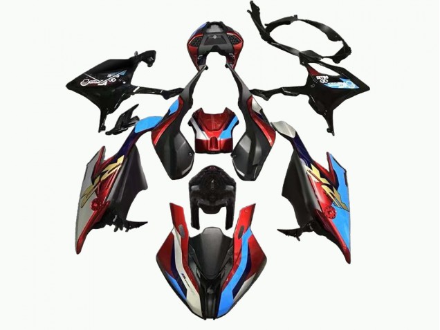 Carenado Moto BMW S1000RR 2019-2022 - Negro Azul Rojo Oro EstiloCarrera Fábrica