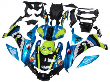 Carenados Moto Yamaha YZF R1 2015-2019 - Azul Verde Negro Tiburón Fábrica