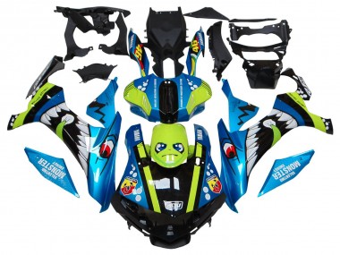 Carenados Moto Yamaha YZF R1 2015-2019 - Azul Verde Negro Tiburón Fábrica