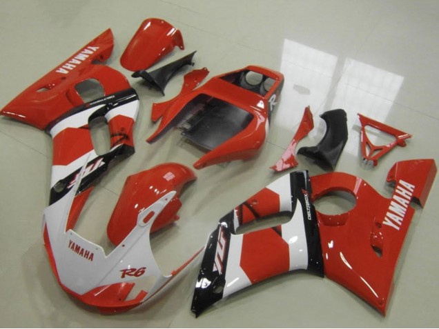 Carenados Moto Yamaha YZF R6 1998-2002 - Rojo Blanco Negro Brillante Fábrica