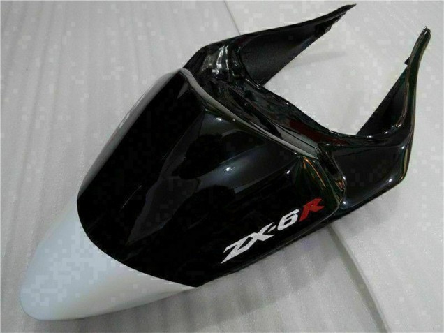 Negro Blanco 3M Touch4 Inyección Kit Carenado Moto Kawasaki ZX6R 09-12 Negro Blanco 3M Touch4 Inyección Kit Carenado Moto Kawasaki ZX6R 09-12