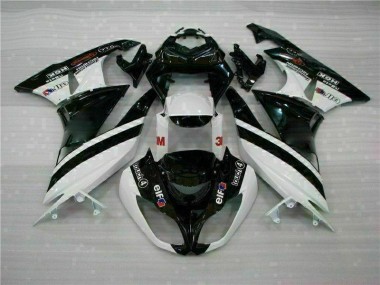 Negro Blanco 3M Touch4 Inyección Kits Carenado Moto Kawasaki ZX6R 09-12