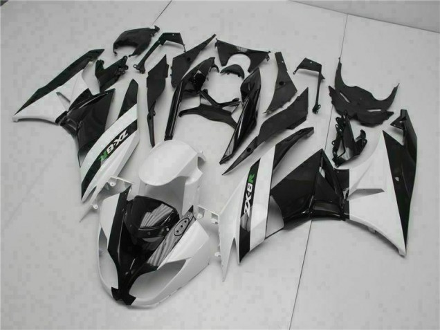 Negro Blanco Carenado Moto Kawasaki ZX6R 09-12 Negro Blanco Carenado Moto Kawasaki ZX6R 09-12