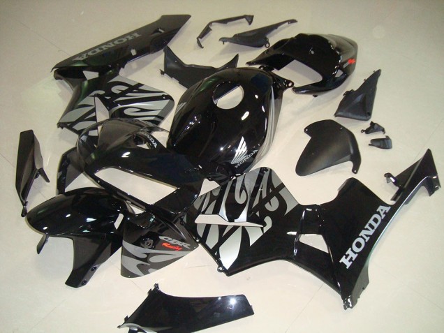 Negro Blanco Llama Carenado Moto Honda CBR 600 RR 05-06