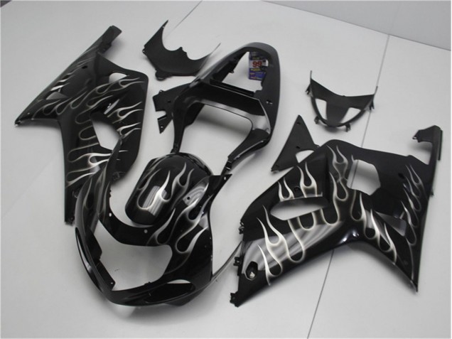 Negro Blanco Llama Carenado Moto Suzuki GSXR 600 / 750 K1 K2 K3 01-03 Negro Blanco Llama Carenado Moto Suzuki GSXR 600 / 750 K1 K2 K3 01-03