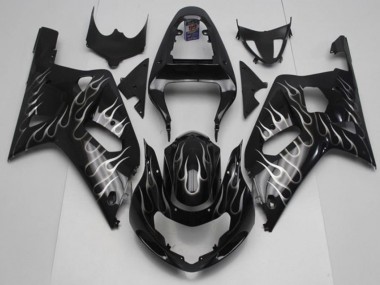 Negro Blanco Llama Carenado Moto Suzuki GSXR 600 / 750 K1 K2 K3 01-03
