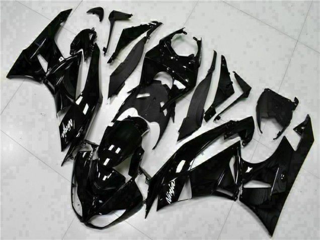 Negro Blanco Ninja Carenado Moto Kawasaki ZX6R 09-12 Negro Blanco Ninja Carenado Moto Kawasaki ZX6R 09-12