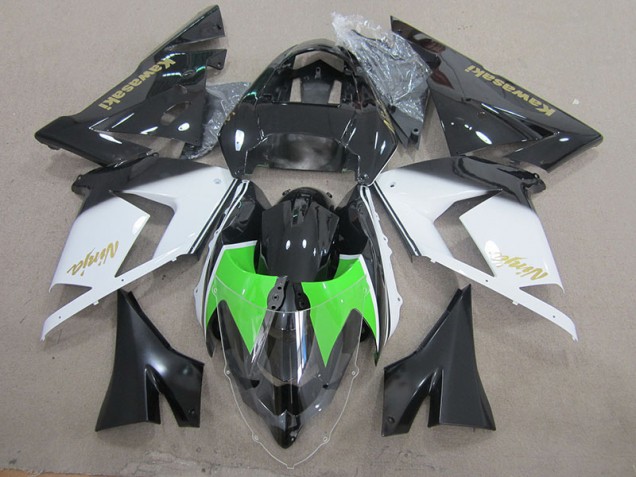 Negro Blanco Oro Ninja Carenado Moto Kawasaki ZX10R 03-05 Negro Blanco Oro Ninja Carenado Moto Kawasaki ZX10R 03-05