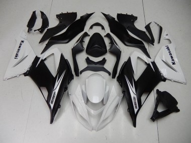 Negro Blanco Plástico Moto Kawasaki ZX6R 13-18