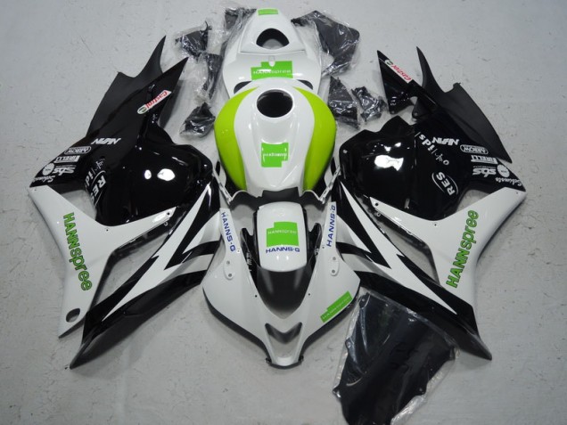 Negro Blanco Verde Hannspree Kits Completo Carenado Moto ABS Honda CBR 600 RR 09-12 Negro Blanco Verde Hannspree Kits Completo Carenado Moto ABS Honda CBR 600 RR 09-12