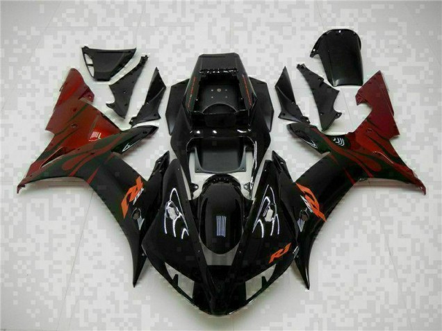 Negro Completo ABS Moto Plástico Yamaha R1 02-03 Negro Completo ABS Moto Plástico Yamaha R1 02-03
