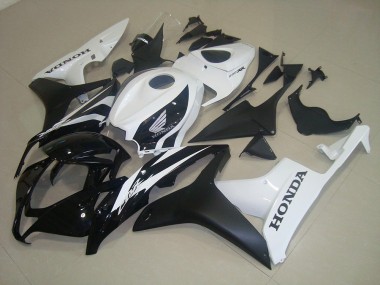 Negro Mate Blanco Carenado Moto Honda CBR 600 RR 07-08