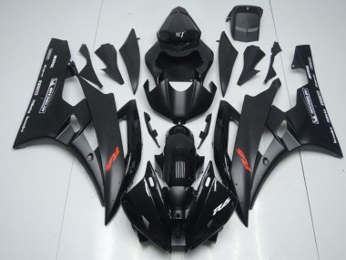 Negro Mate & Brillante Negro Carenado Moto Yamaha R6 06-07