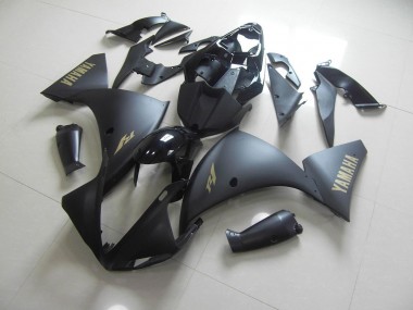Negro Mate Oro Pegatinas Carenado Moto Yamaha R1 12-14