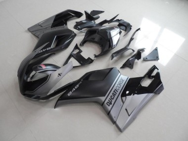 Negro Mate Plata Estilo OEM Carenado Moto Ducati 848 1098 1198 07-14