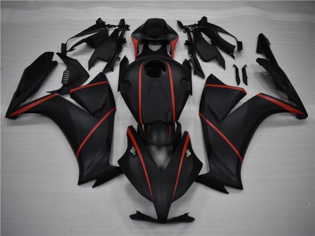 Negro Mate Rojo Carenado Moto Honda CBR 1000 RR 12-16 Negro Mate Rojo Carenado Moto Honda CBR 1000 RR 12-16
