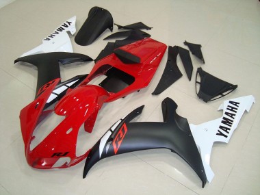 Negro Mate Rojo Carenado Moto Yamaha R1 02-03