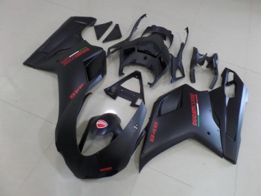 Negro Mate Rojo Pegatinas Carenado Moto Ducati 848 1098 1198 07-14