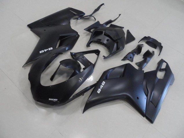 Negro Mate con Blanco 848 Carenado Moto Ducati 848 1098 1198 07-14 Negro Mate con Blanco 848 Carenado Moto Ducati 848 1098 1198 07-14