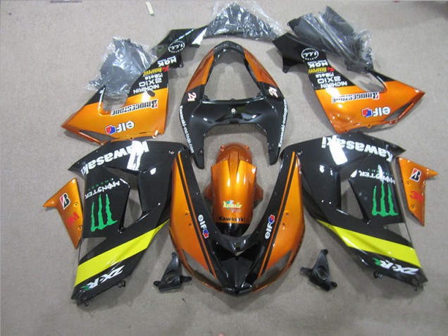 Negro Naranja Monster Carenado Moto Kawasaki ZX10R 06-07